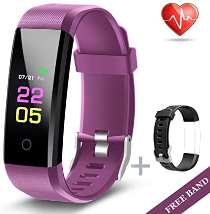 Fitness Tracker - Activity Tracker Watch with Heart Rate Blood Pressure Monitor, Waterproof Watch with Sleep Monitor, Calorie Step Counter Watch for kids Women Men Compatible Android iPhone Smartphone