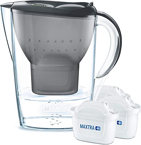 Brita Marella Cool Water Filter Jug and Cartridges Starter Pack, Graphite