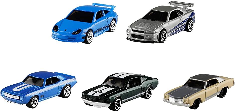 Hot Wheels Fast & Furious 5-Pack 1:64 Scale Vehicles Instant Collection Toy Cars for Fans of Fast and Furious Gift Ages 3 and Older