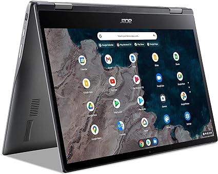 Acer Chromebook Spin 513 Convertible Laptop | Qualcomm Snapdragon 7c | 13.3" FHD IPS Touch Corning Gorilla Glass Display | 4GB LPDDR4X | 64GB eMMC | WiFi 5 | Backlit KB | Chrome OS | R841T-S4ZG, Gray