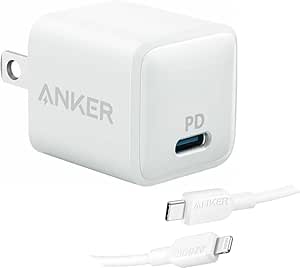 Anker Nano 20W Max 3X Faster Charge, PowerPort PD Nano with Charging USB-C Lightning Cable for iPhone, iPad and iPod, B2634