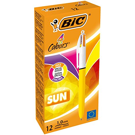 BIC 949897 4 Colours Sun Ballpoint Pen (Pack of 12)