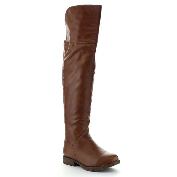 Bamboo Monterey-08 Womens Elastic Back Side Zipper Over The Knee Riding Boots