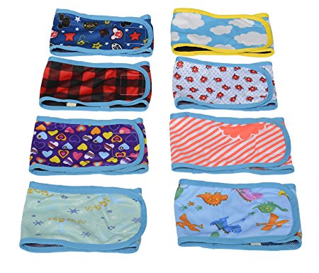 HTKJ Washable Male Dog Belly Band (Pack of 4) with Velcro Reusable Durable Dog Diapers Wrap for Small Medium Pet Dog (XS)