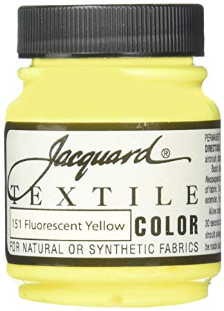 Jacquard Products Textile Color Fabric Paint 2.25-Ounce, Fluorescent Yellow