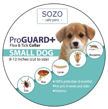 Flea Tick Collar ProGuard Plus - Small Dog (safe pet protection from pest bites infestations larvae lice mosquitoes)