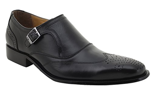 Liberty Men's Leather Classic Single Buckle Wing Tip Dress Shoes