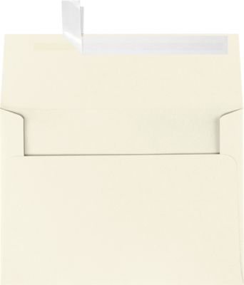 LUXPaper A7 Invitation Envelopes for 5 x 7 Cards in 80 lb Natural - 100% Recycled, Printable Envelopes for Invitations, w/Peel and Press Seal, 50 Pack, Envelope Size 5 1/4 x 7 1/4 (Off-White)