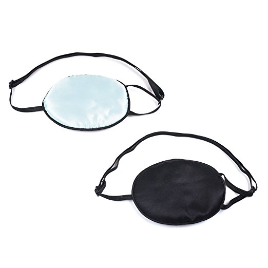 KLOUD City Pack of 2 Elastic Silk Eye Patch for Adults Lazy Eye Amblyopia Strabismus