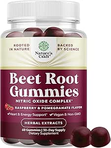 Flow Boosting Beet Root Gummies - Invigorating Beet Gummies for Adults Nitric Oxide Energy & Heart Health Support with Grapeseed Pomegranate & Vitamin B12 - Vegan Non-GMO & Gluten Free (1 Month)