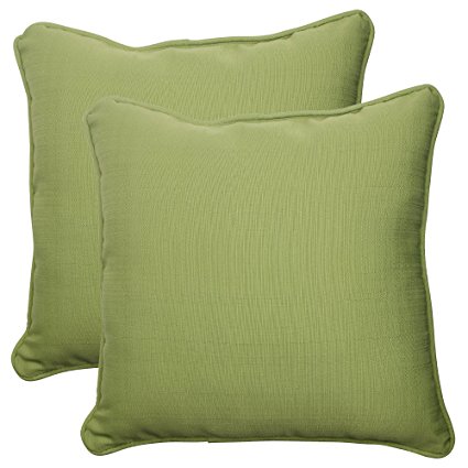 Pillow Perfect Indoor/Outdoor Forsyth Corded Throw Pillow, 18.5-Inch, Green, Set of 2