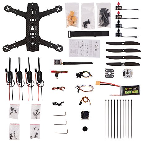 YKS DIY 250 Racing Quadcopter Full Carbon Fiber Frame Kit ARF with Camera