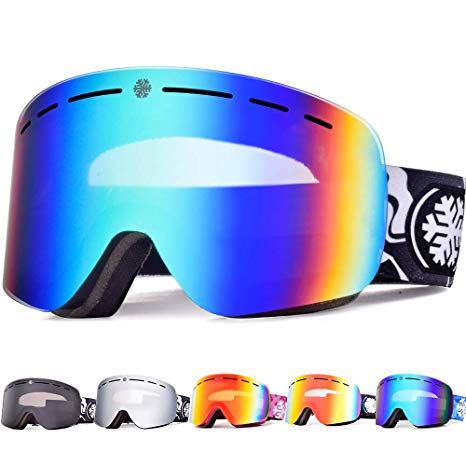 Snowledge Ski Goggles Womens with Frameless Interchangeable Lens, Skiing Snowboard Goggles with OTG,Anti-Fog, 100% UV, Helmet Compatibility for Unisex Women Men