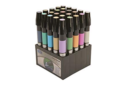 The Original Chartpak AD Markers, Tri-Nib, 25 Assorted Architectural Colors in Tabletop Cube, 1 Each (J)