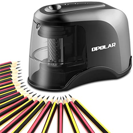 OPOLAR Electric Pencil Sharpener, USB or AC or Batteries Operated (not included), Ideal for No. 2 and Colored Pencils (6.5-8 mm),Heavy-duty Helical Blade, Perfect for Student, Artist