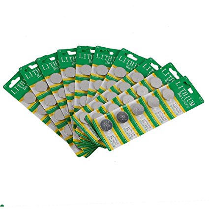 Thinkmax CR2032 Lithium 3V Batteries, 5 on a card (10 Cards - 50 Batteries)