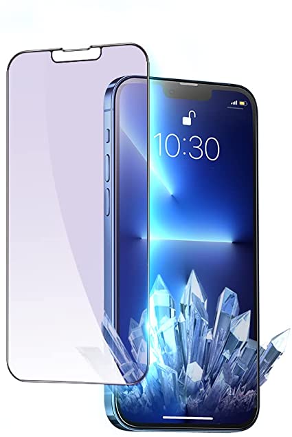 PERFECTSIGHT Sapphire Anti Blue Light Screen Protector Designed for iPhone 13 Pro Max - Eye Protection Diamond Hard Tempered Glass - HD Clear Military Grade Shatterproof Easy Installation (6.7 inch)