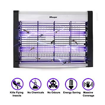 ABsuper Electric Bug Zapper, Indoor Use Only, 20W Energy Saving, 6000sq.ft/557sq.Meters Coverage, Effectively Kill Mosquito, Fly, Insect, Work for Home, Office, Enclosed Garden, Stable, Warehouse