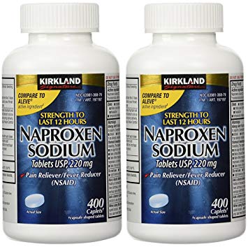 Naproxen Sodium by Kirkland Signature, 220 mg Non Prescription Strength, 400 Caplets (2 Pack)