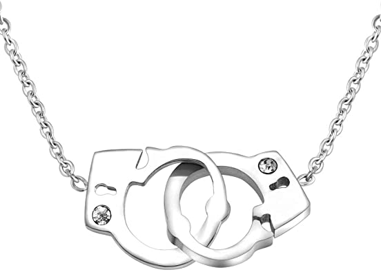 Jude Jewelers Stainless Steel Handcuff Infinity Interlocking Circle Collar Statement Necklace