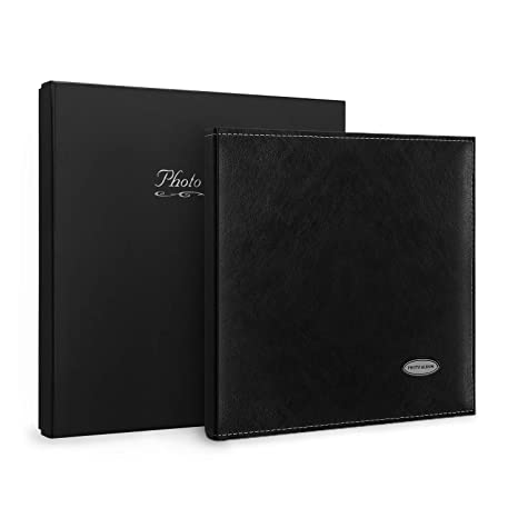 Magicfly Magnetic Self Stick Photo Album, 12. 5 X 10. 7 Inch, Large Leather Family Photo Albums  for 3x5, 4x6, 5x7, 6x8, 8x10 Photos, ( 30 Sheet, 60 Pages), Black