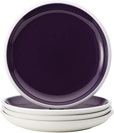 Rachael Ray Dinnerware Rise Collection 4-Piece Stoneware Dinner Plate Set, Purple