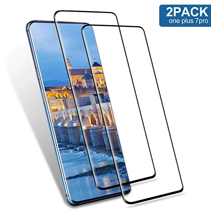 JAMONT [2 Pack] OnePlus 7 Pro Screen Protector, 3D Curved Premium Tempered Glass,HD Clarity,Anti Scratch, Anti-Bubble, Touch Screen Accuracy High Clear Film for - OnePlus 7 Pro/OnePlus 7 Pro 5G