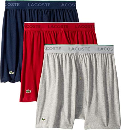 Lacoste Men's 3-Pack Essentials Cotton Knit Boxer