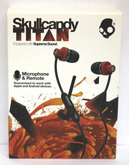 Skullcandy Supreme Sound titan In Ear Headphones With Mic1  Remote & Travel Bag - Red/Black