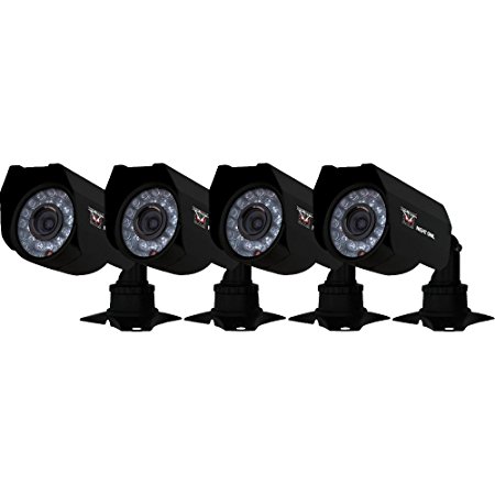 Night Owl Security CAM-4PK-CM245 4-Pack Color Wired Cameras with 45 Feet Night Vision, 240 Feet of Cable and Vandal Proof 3-Axis Mounting Brackets