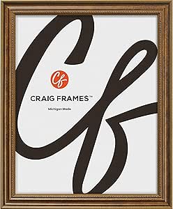 Craig Frames 314BR, 9x13 Picture Frame, Ornate Bronze