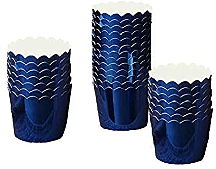 50 Pcs Paper Cupcake Liners Baking Cups, Holiday/Parties/wedding/Anniversary (Dark blue)