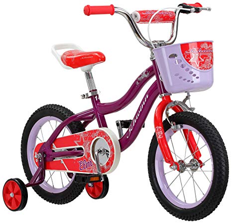 Schwinn Elm Girl's Bike, Featuring SmartStart Frame to Fit Your Child's Proportions, Some Sizes Include Training Wheels and Saddle Handle, 12-14-16-18-20-Inch Wheel Sizes, Pink, Purple, and Teal