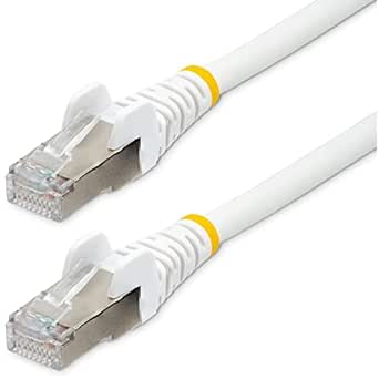 StarTech.com 14ft CAT6a Ethernet Cable - Low Smoke Zero Halogen (LSZH) - 10 Gigabit 500MHz 100W PoE RJ45 S/FTP White Network Patch Cord Snagless w/Strain Relief (NLWH-14F-CAT6A-PATCH)