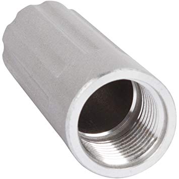 Whipped Cream Dispenser Cartridge Holder Replacement - Threaded Cap - Smooth Brushed Metallic