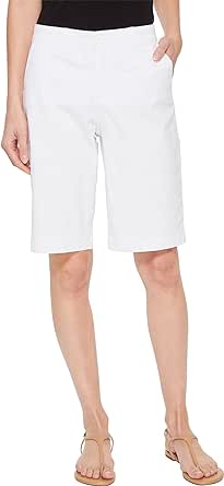 NYDJ Women's Bermuda Twill Shorts | Warm Weather Style & Slimming Fit, Optic White, 16