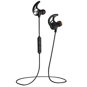 Phaiser BHS-750 Bluetooth Headphones Runner Headset Sport Earphones with Mic and Lifetime Sweatproof Guarantee - Wireless Earbuds for Running, Blackout