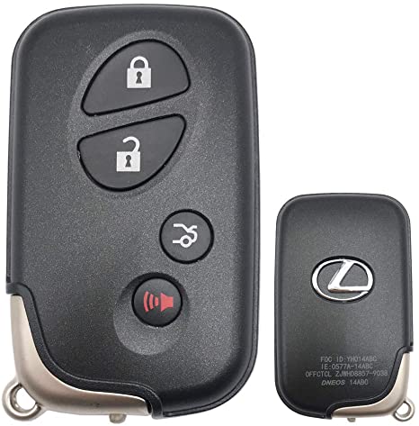 Smart Keyless Entry Replacement Key Fob Cover Case Fit for Lexus ES350 GS300 GS350 GS430 GS450h ISC IS250 IS350 LS460 LS600h Smart Remote Key Fob Shell 4 Buttons (Black)