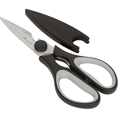 Kitchen Shears - Come-Apart Kitchen Scissors - Made from Stainless Steel with Ultra Sharp Blades - Includes Magnetic Holder - Crafted by Sagana Kitchenware