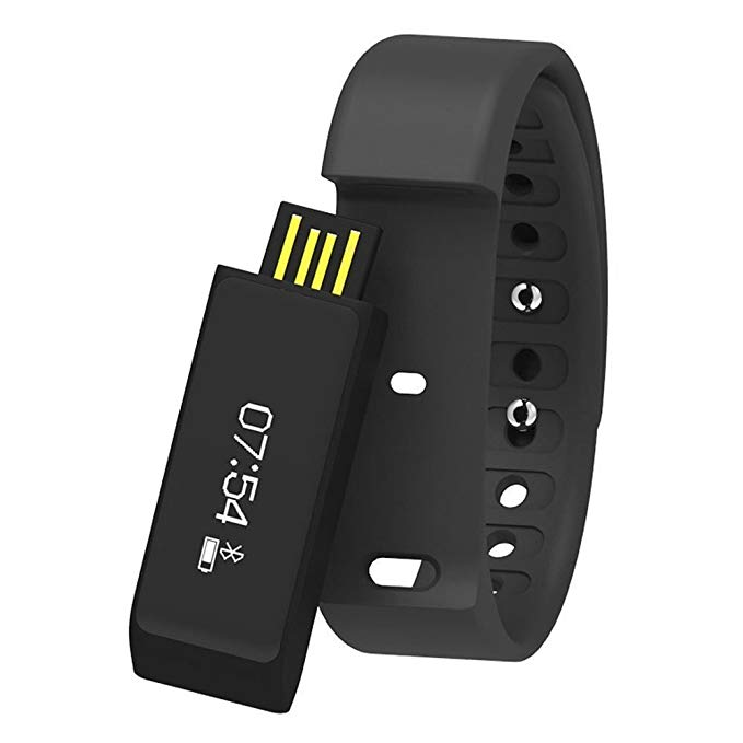 Smart Wristband l5 Plus – Bluetooth 4.0 Wireless Sports Fitness Tracker with Pedometer Sleep Monitoring and Calories Track (Black-I5 Plus)