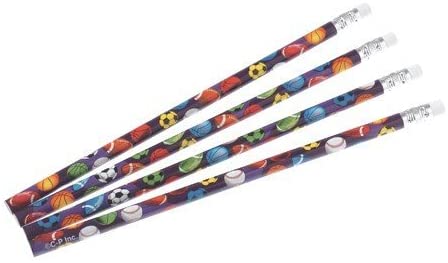 U.S. Toy 24 Sports Pencils~Baseball/Football/Basketball/Soccer~Student Incentives