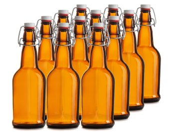 Chef's Star CASE OF 12 - 16 oz. EASY CAP Beer Bottles - AMBER