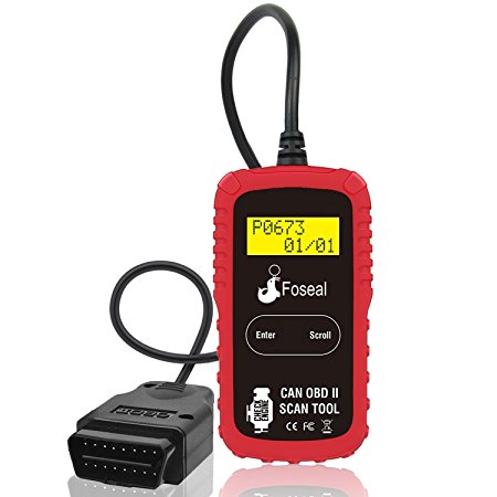 Foseal OBD2 OBDII Code Reader Scanner, Automotive Diagnostic Scan Tool for Check Engine Light, Read&Clear Fault Codes for OBDII Vehicles