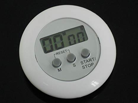 SODIAL(R) Digital Magnetic LCD Timer Stop Watch Kitchen Cooking Countdown - White
