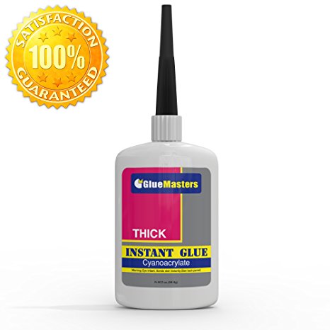 Professional Grade Cyanoacrylate (CA) "Super Glue" by Glue Masters - Thick Viscosity Adhesive for Plastic, Wood & DIY Crafts