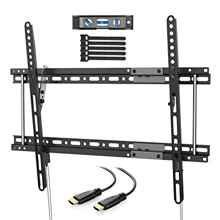 Tilting TV Wall Mount Bracket Fits for 16",18",24" Studs, Low Profile Tilt TV Mount for Most 37-80 Inch LED, LCD, OLED, Plasma Flat Screen TVs with VESA up to 600x400mm 132lbs by PERLESMITH