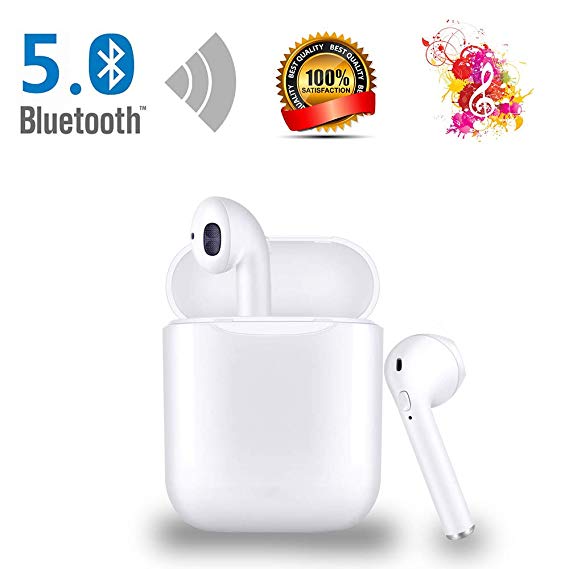 Bluetooth Headphones Bluetooth 5.0 Wireless Earbuds Portable Charging Case Noise Cancelling Headphones for Sports IPX5 Waterproof - in-Ear Headphones for Apple Airpods Samsung/iPhone/Android