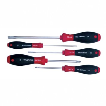 Wiha 30295 Screwdriver Set, Slotted and Phillips, 5 Piece