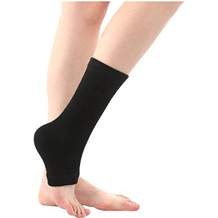 BuySShow 1-Pair Ankle Support & Plantar Fasciitis Foot Sleeve for Men & Women - Reduced Muscle Fatigue,Best Ankle Support for Running, Basketball, Walking, Jogging (Black)