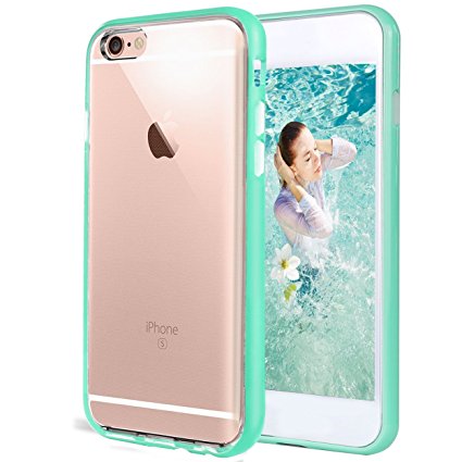 iPhone 6S plus Case,iPhone 6 plus Case, by Ailun,Injected&Sealed Bumper,Ultra Clear,Shock-Absorption,Anti-Scratch&Fingerprint Back Cover,Siania Retail Package[Mint Green]